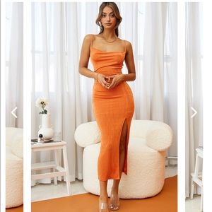 Cowl Neck Midi Dress